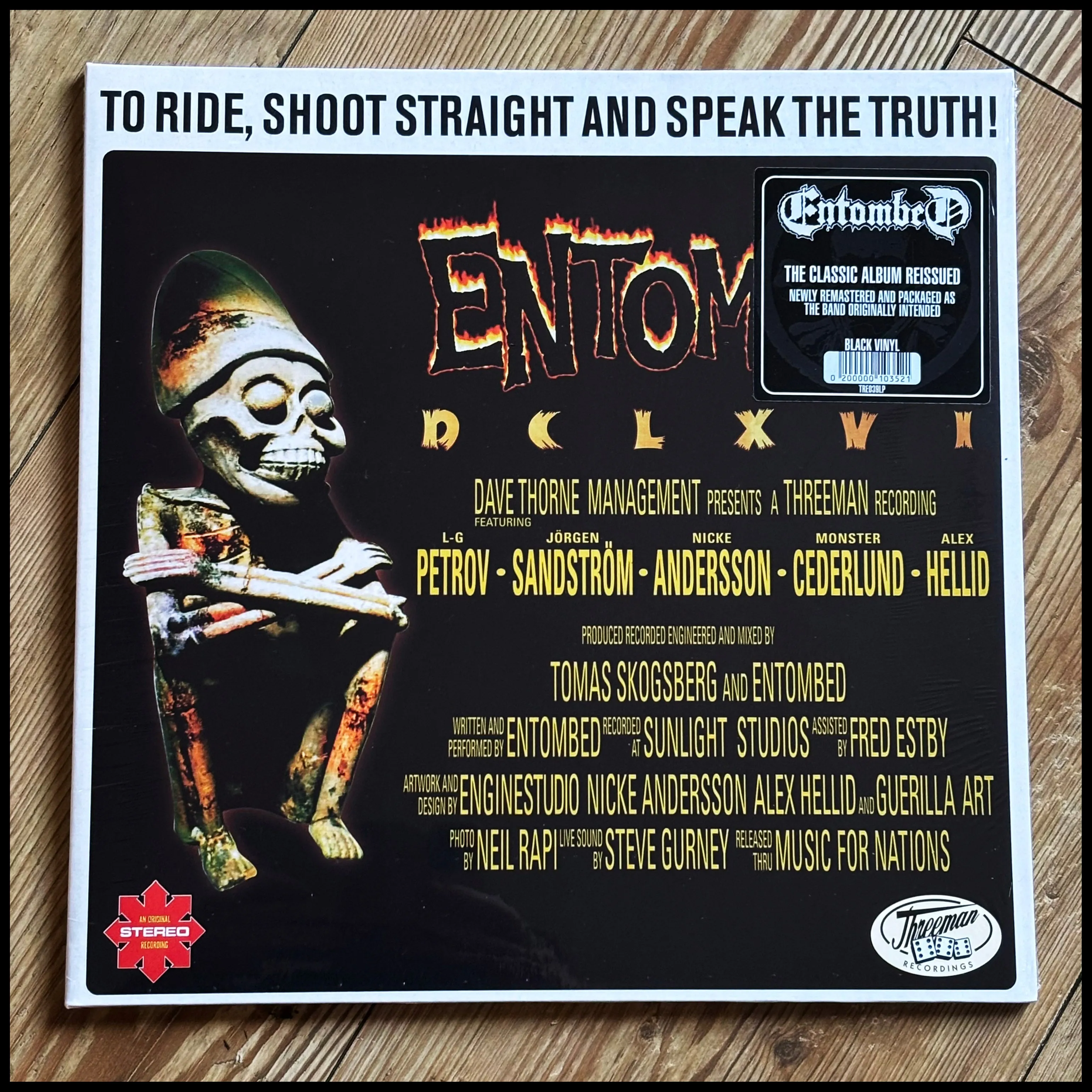 ENTOMBED: DCLXVI - To Ride, Shoot Straight And Speak The Truth LP (black vinyl, remastered, repackaged)