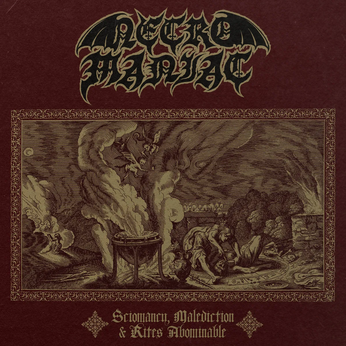 NECROMANIAC: Sciomancy, Malediction & Rites Abominable LP (black vinyl, debut album from cult death/black/thrash horde)