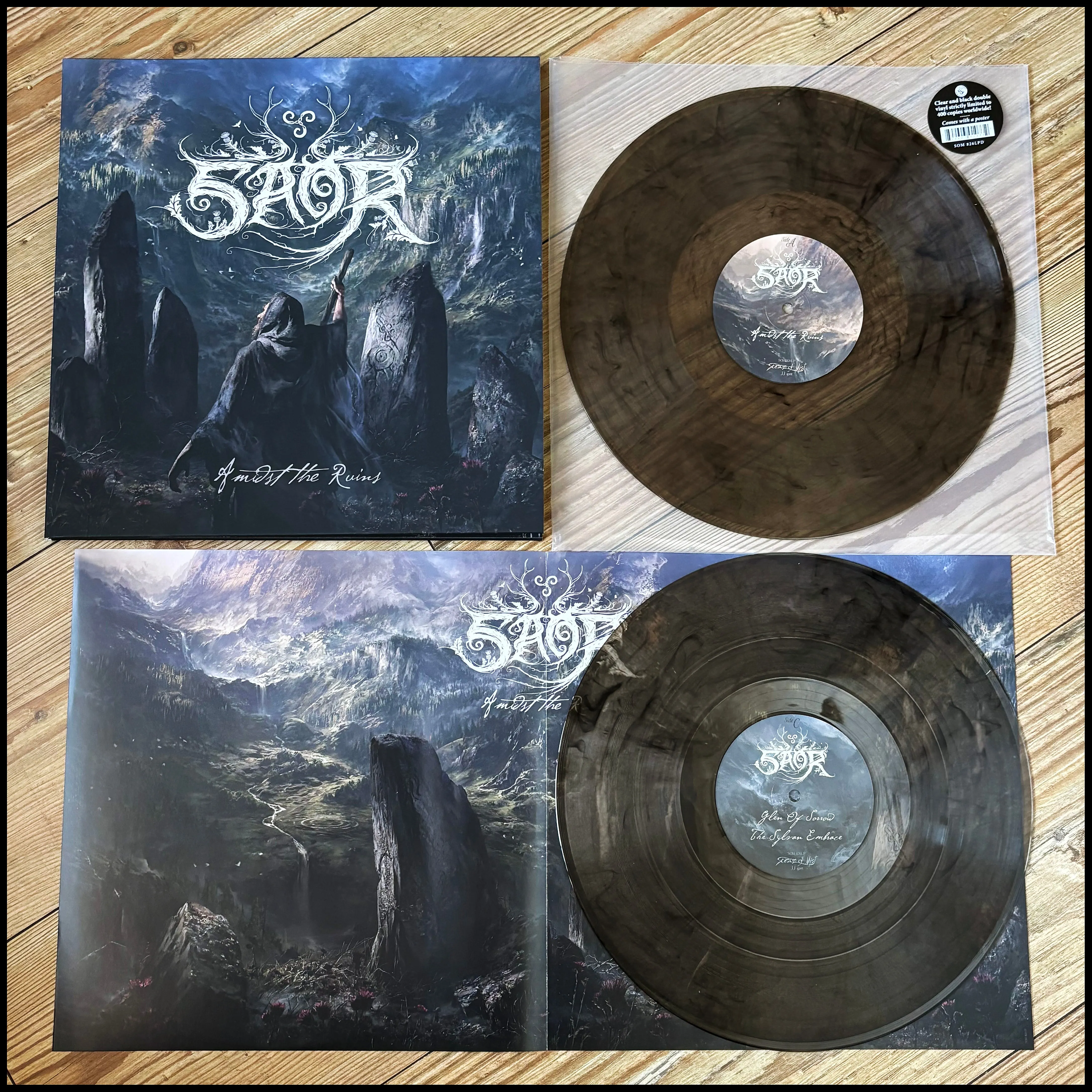 SAOR: Amidst the Ruins double LP (2 x clear marbled vinyl, epic 2025 opus from Scottish folk black metallers)