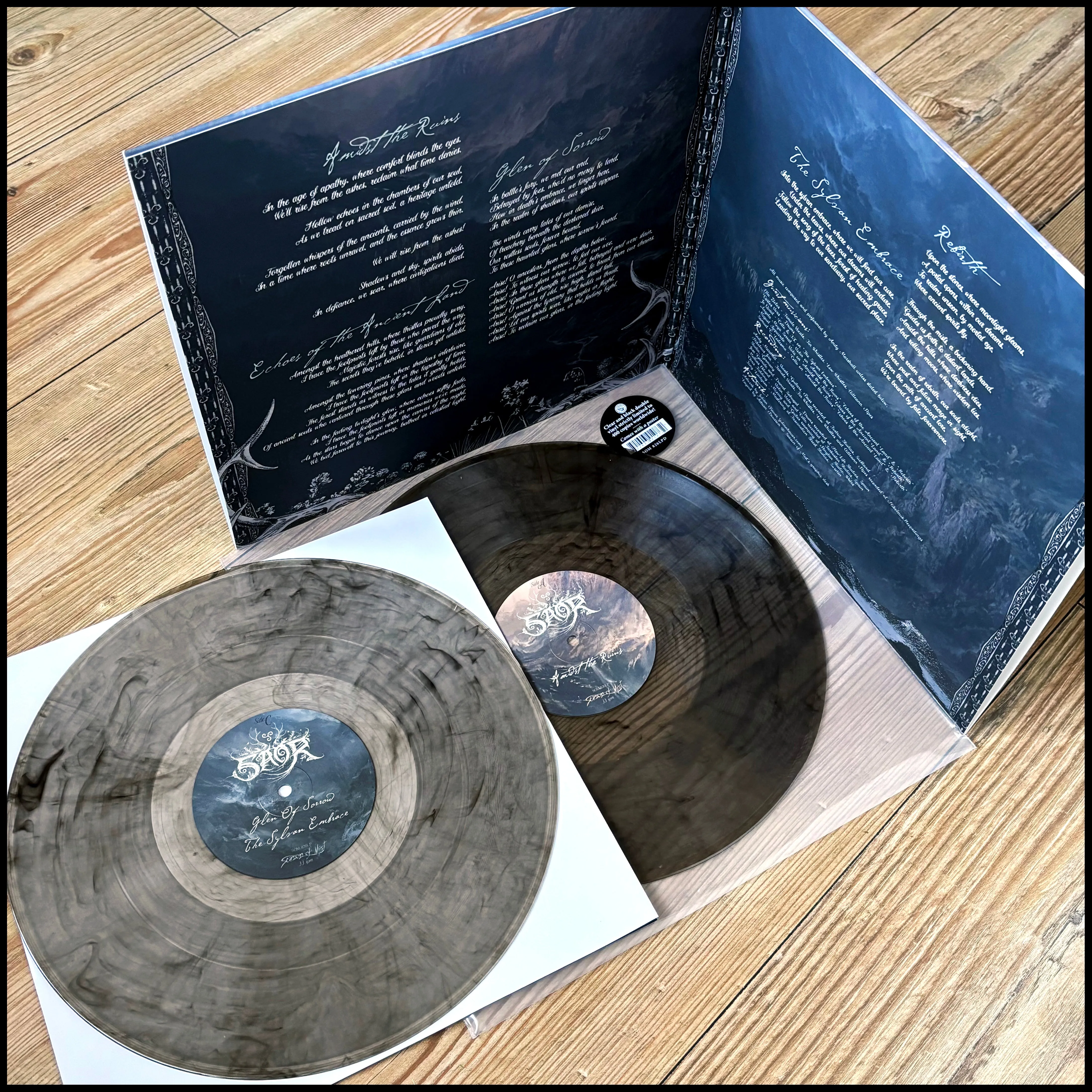SAOR: Amidst the Ruins double LP (2 x clear marbled vinyl, epic 2025 opus from Scottish folk black metallers)