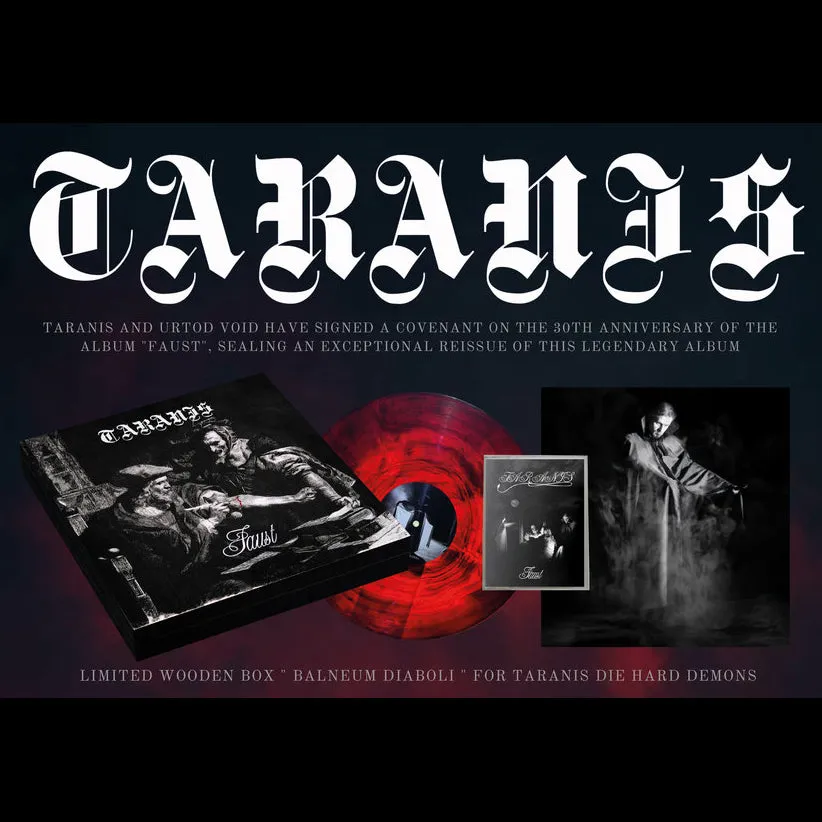 TARANIS: Faust Deluxe deluxe boxset: LP   2 tape wooden box (vinyl, book, cassette, cult Polish black metal from 1995)