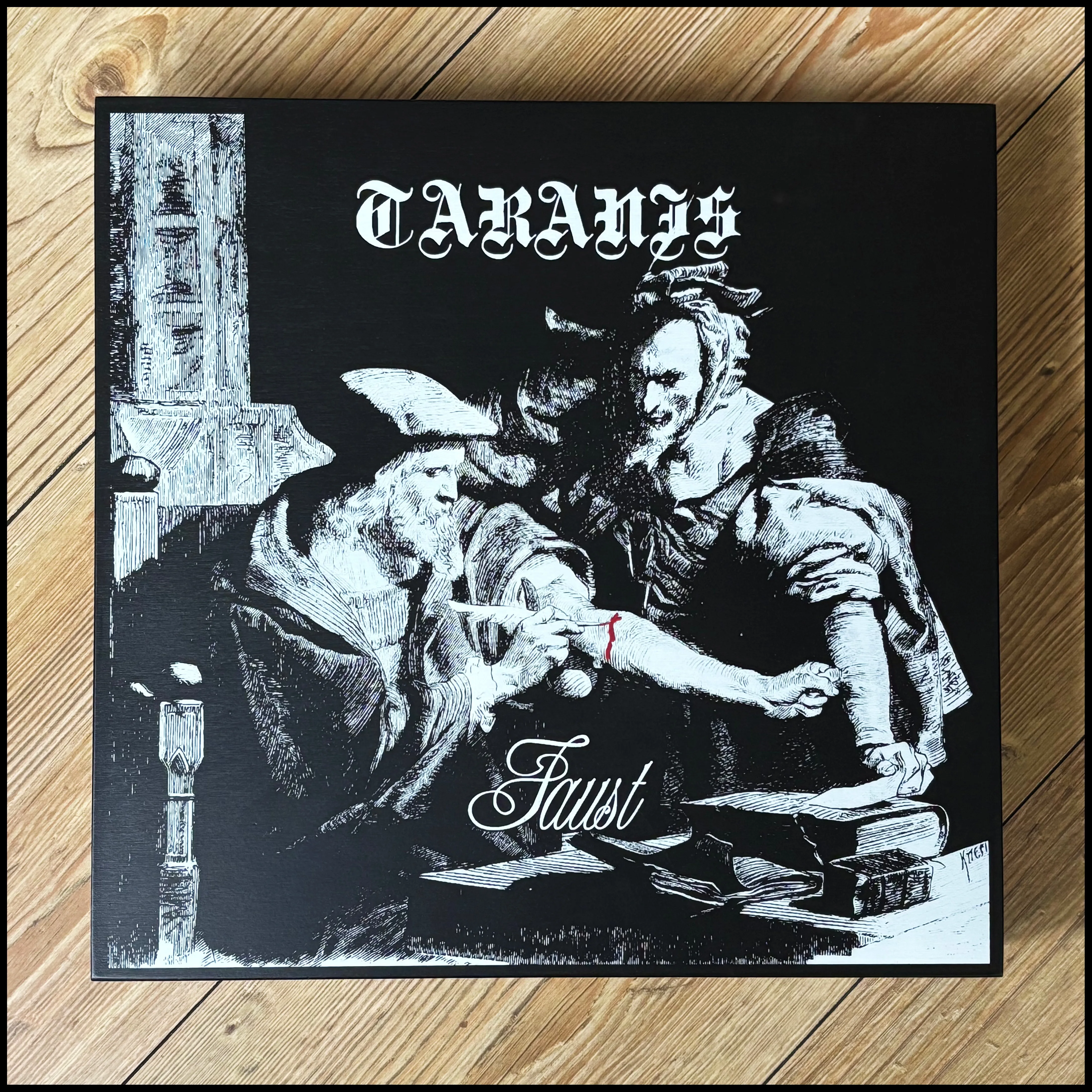 TARANIS: Faust Deluxe deluxe boxset: LP   2 tape wooden box (vinyl, book, cassette, cult Polish black metal from 1995)